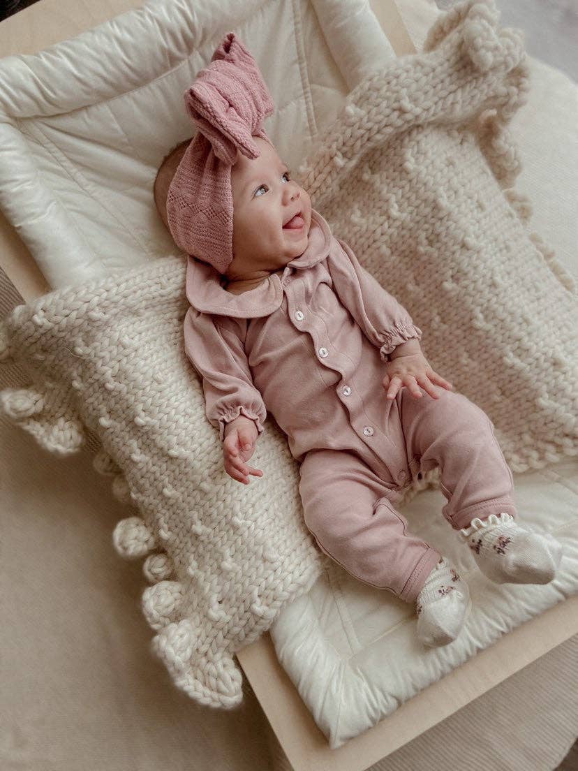 KNIT OVERSIZED BOW - PINK