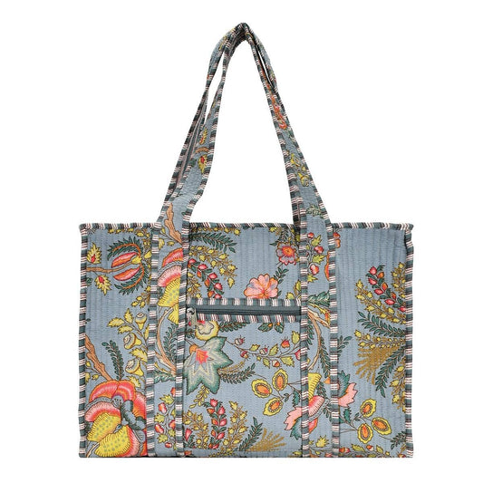 Cotton Block Print Tote Bag- Small & Large