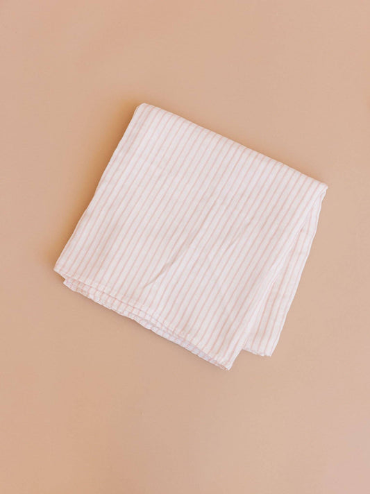 Swaddle Pink Stripe Baby Organic Muslin