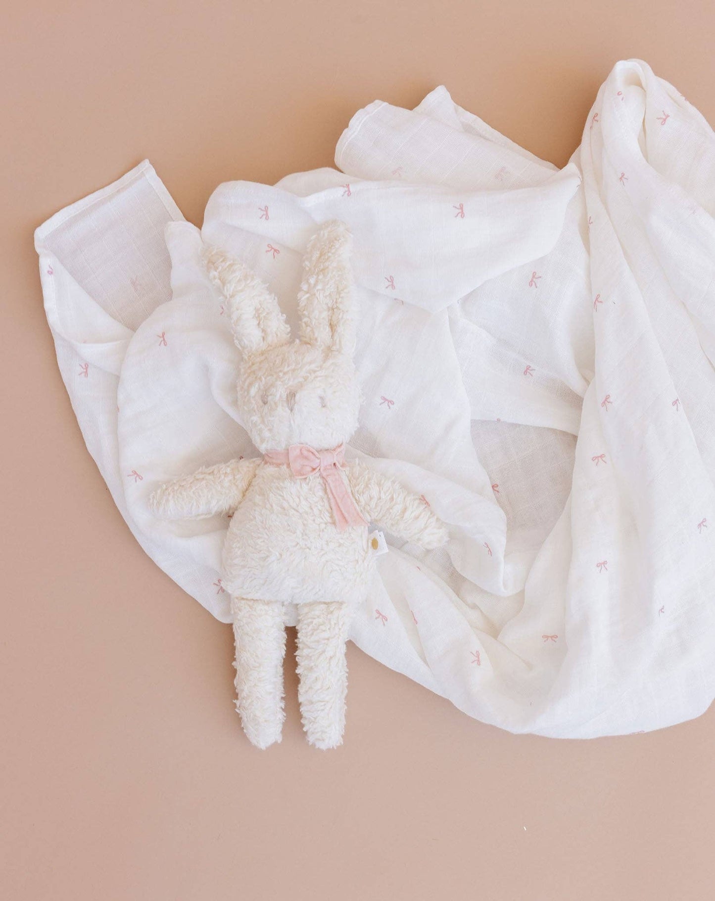 Swaddle Pink Bow Baby Girl Organic Cotton Muslin Gift